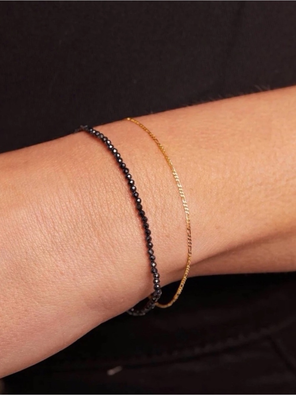 18k Real Gold Plated Figaro Dainty Chain Bracelet Size 7” - Picture 2 of 6